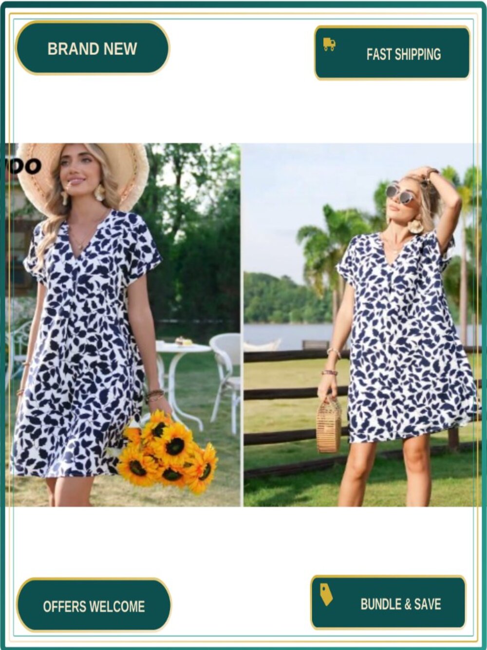 Women's Floral Shift Mini Sundress with Pockets Short Sleeve Casual - Picture 6 of 6